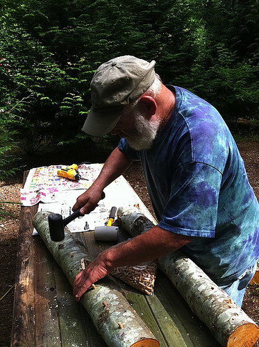 Hammering Shiitake Plug Spawn