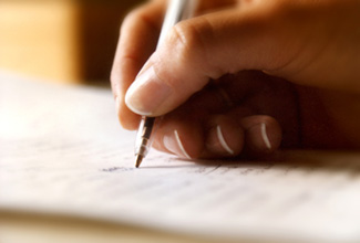 journal writing close up
