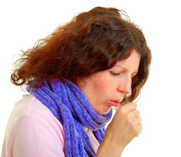 woman coughing flu