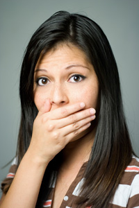 woman mouth breath teeth