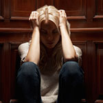 young depressed woman
