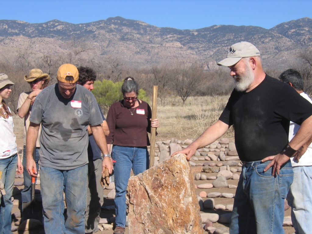 Rebuilding Dr. Weil's labyrinth, south of Tucson, AZ.