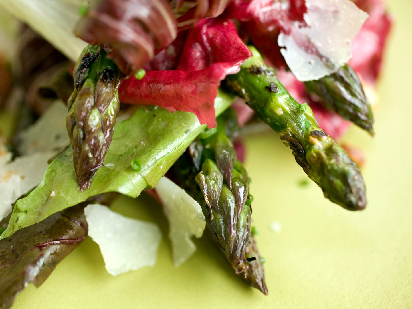 shaved asparagus and arugula salad