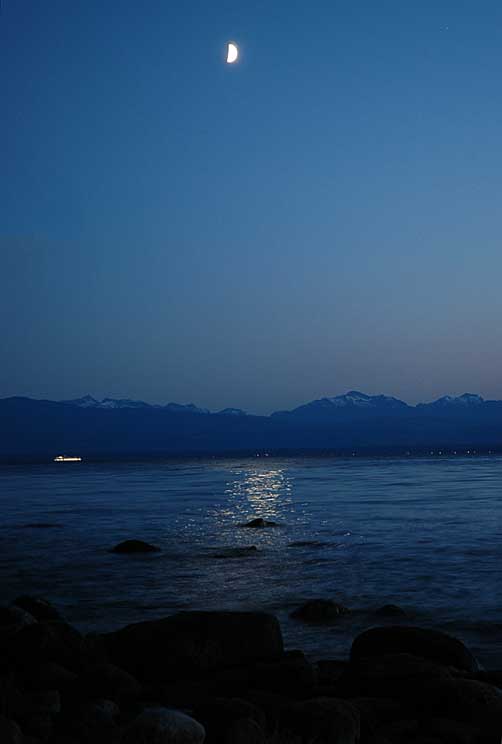 Moon over water