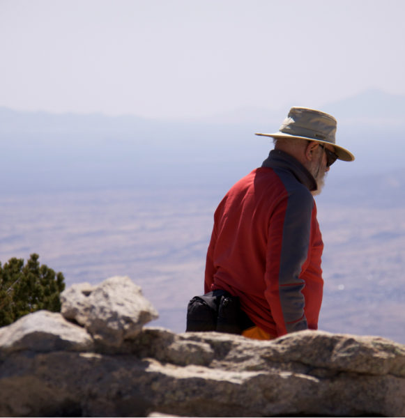 Dr. Weil climbs rincon Peak near his home in Tucson, Arizona.