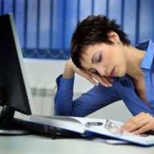 woman computer tired