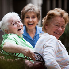 women laughing elderly