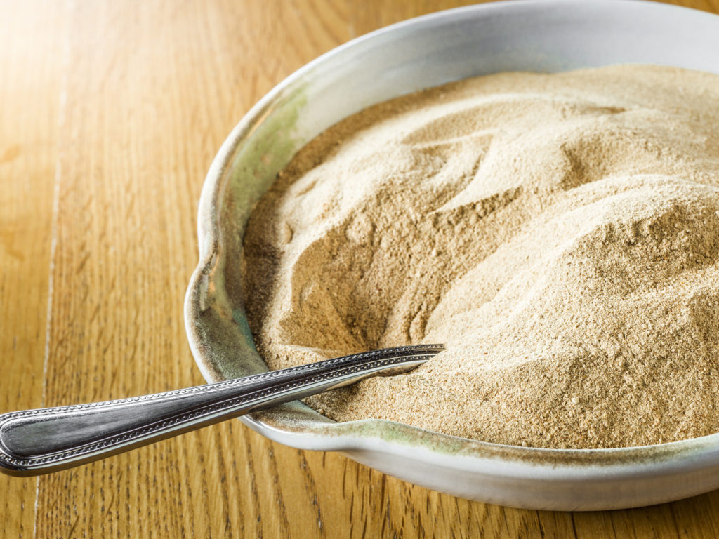 Close-up of Brewer's Yeast in a bowl. This is the inactive form used as a nutritional supplement. Processed in AdobeRGB colorspace.