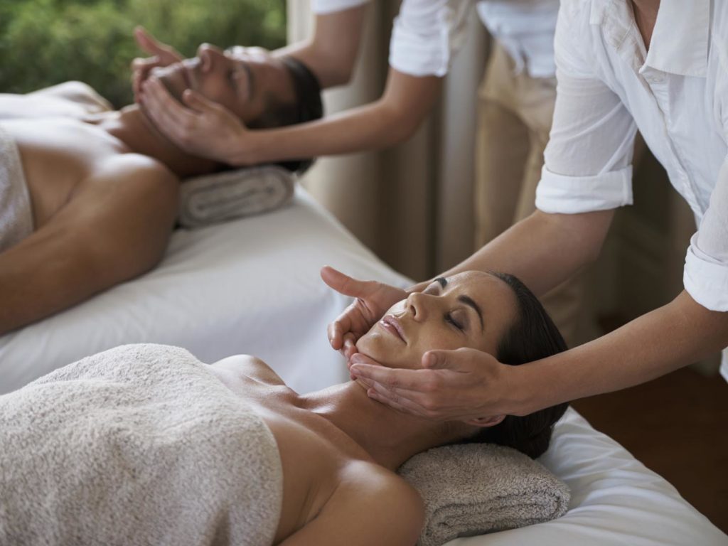 Shot of a mature couple enjoying a relaxing massage
