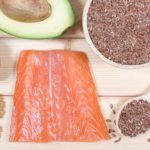 Sources of omega 3 fatty acids: flaxseeds, avocado, salmon and walnuts