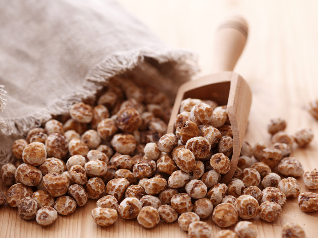 Tiger nuts with wooden spoon