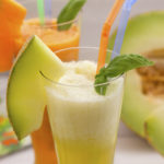 Pineapple melon with fresh fruit and mint leaves