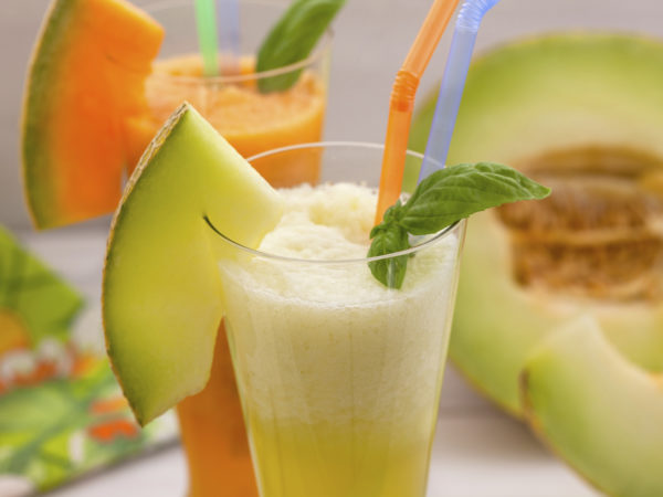 Pineapple melon with fresh fruit and mint leaves