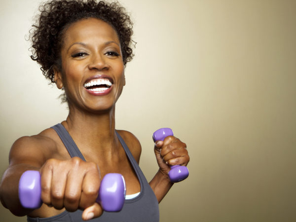 Woman working out.