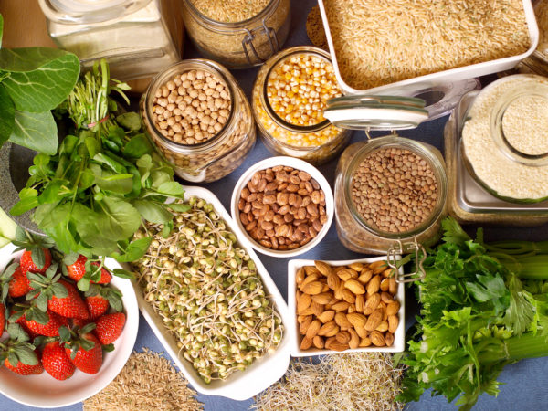 Still life of variety of Healthy Foods