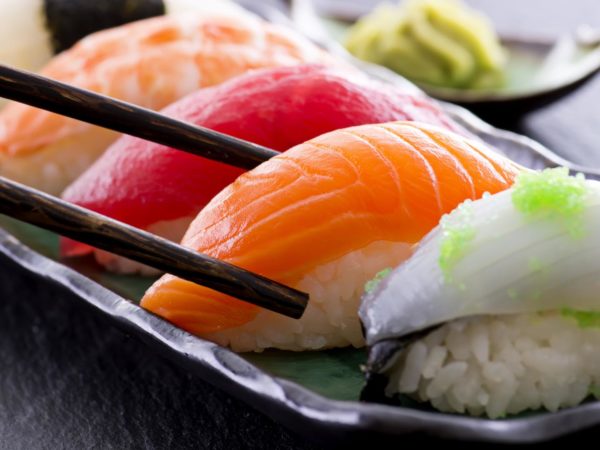 sushi on a plate close up