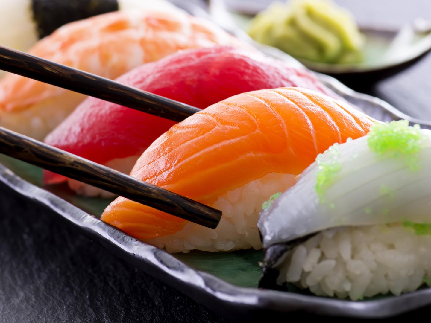 sushi on a plate close up