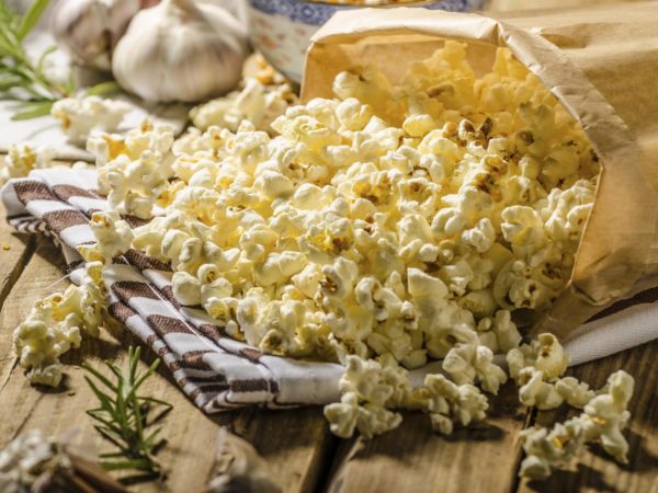 Domestic organic popcorn with herbs, not healthy but delicious for movie evenings.....