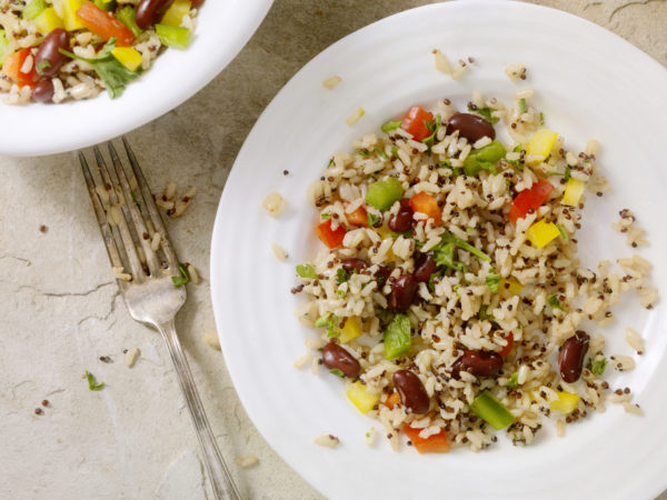 Quinoa and Brown Rice Salad with Peppers and Beans-Photographed on Hasselblad H3D2-39mb Camera