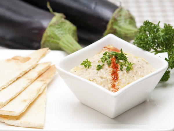 fresh traditional moutabal baba ghanoush eggplant dip