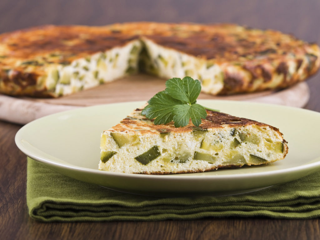 Italian omelette with zucchini.