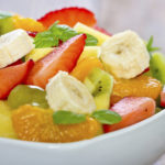 Close - up of mixed fruit salad in the bowl