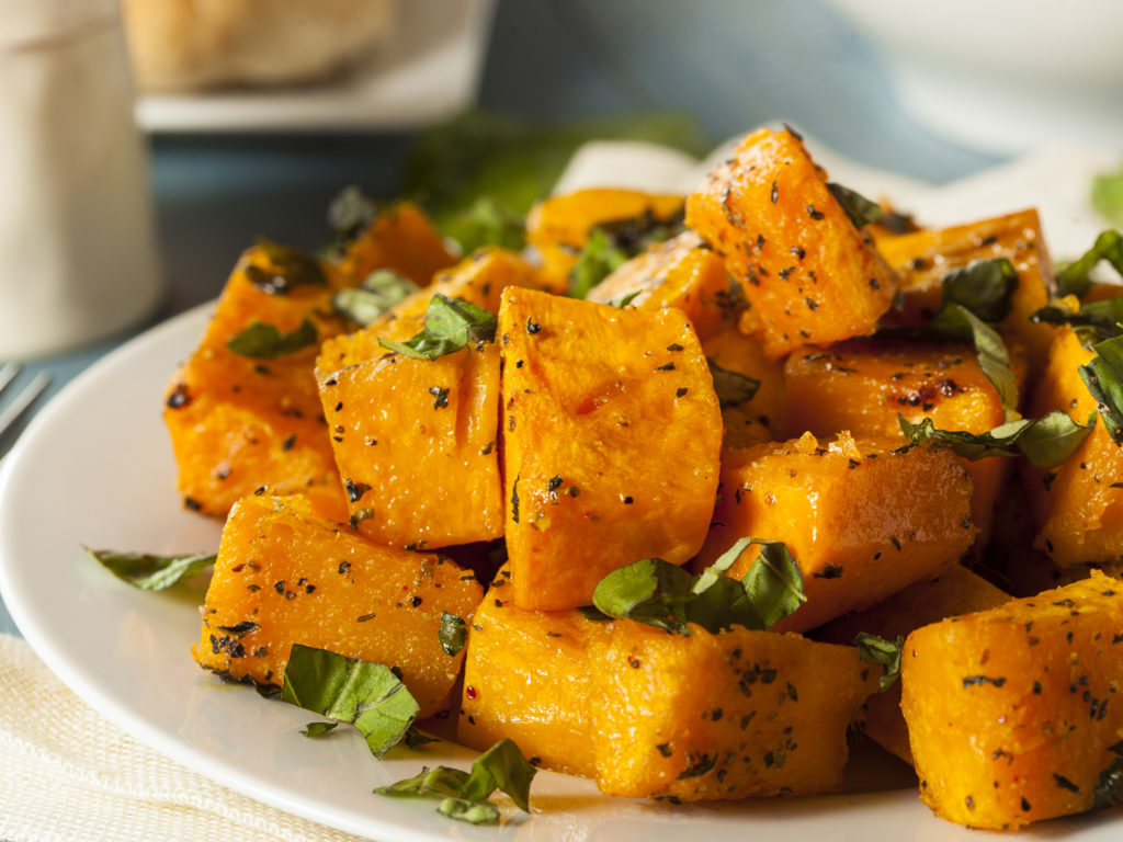 Organic Baked Butternut Squash with Herbs and Spices