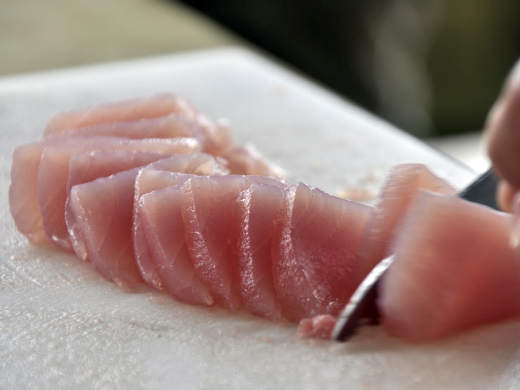 Cutting Tuna Sashimi