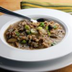 Homemade mushroom and wild rice soup
