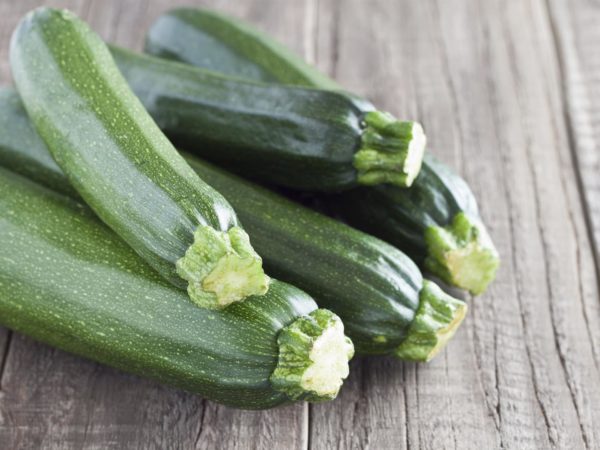 Zucchini on a wooden table