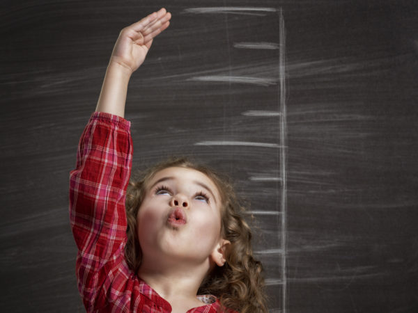 beauty child at the blackboard