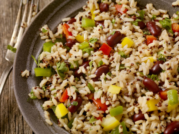 Quinoa and Brown Rice Salad with Peppers and Beans-Photographed on Hasselblad H3D2-39mb Camera