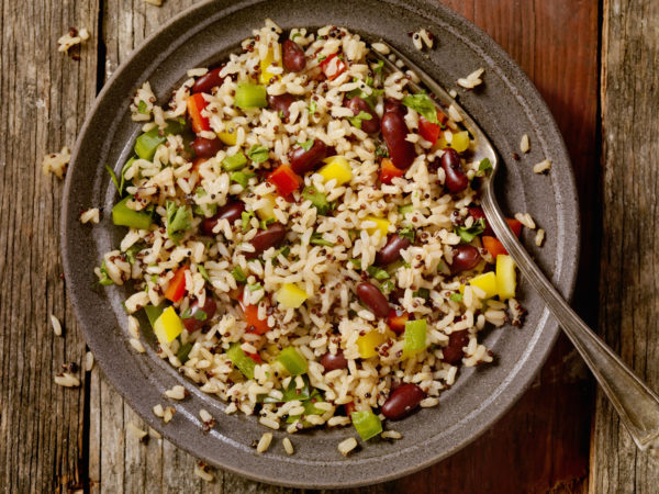 Quinoa and Brown Rice Salad with Peppers and Beans-Photographed on Hasselblad H3D2-39mb Camera