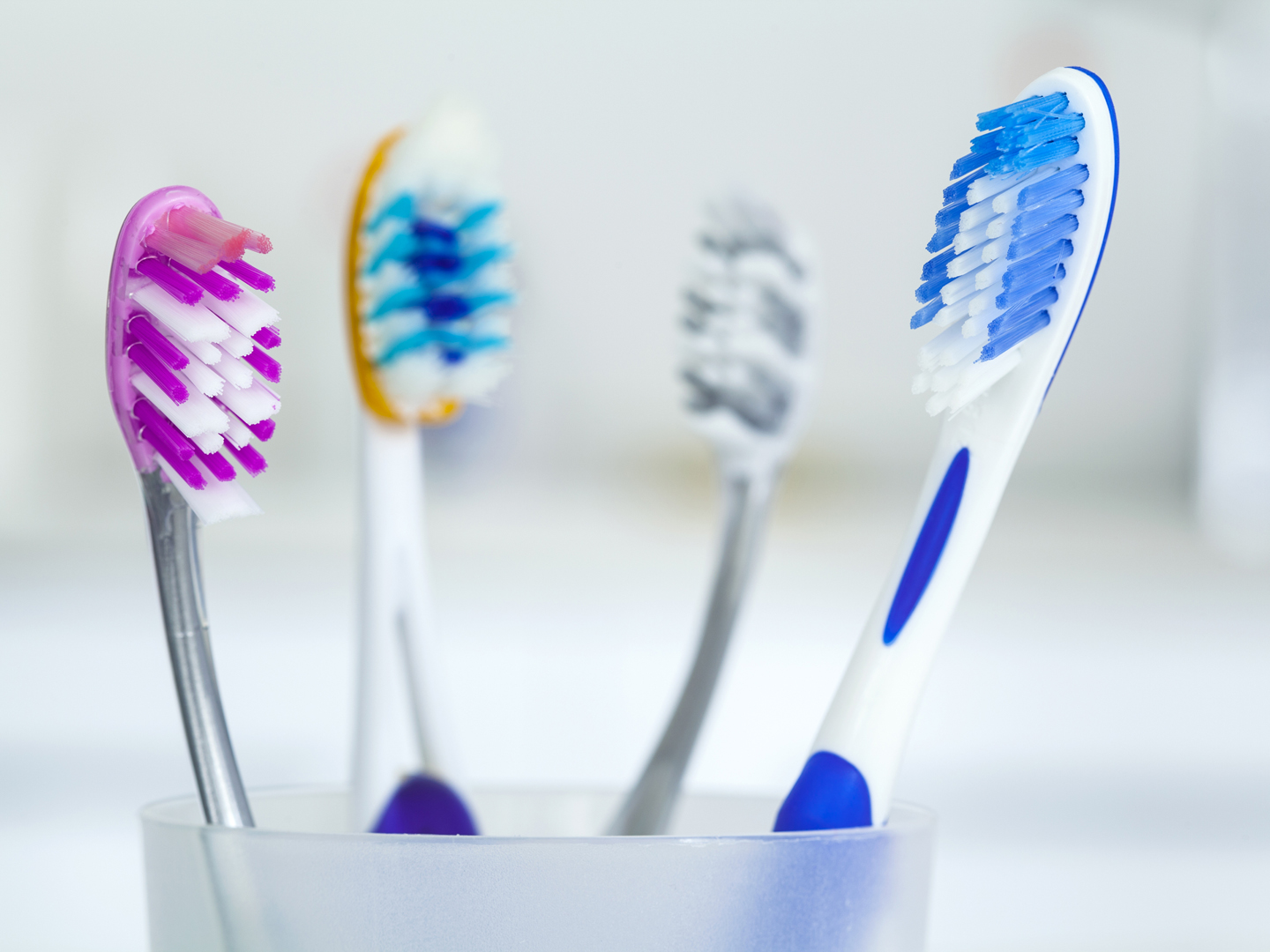 Tooth brushes in glass
