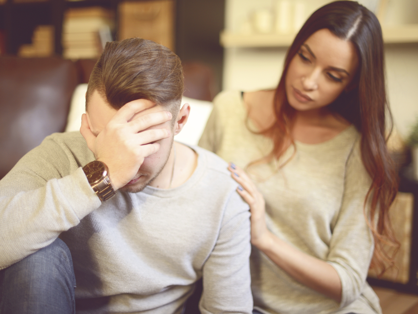 Consoling her depressed Boyfriend