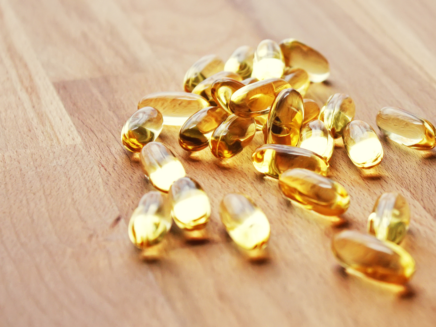 Fish oil capsules.