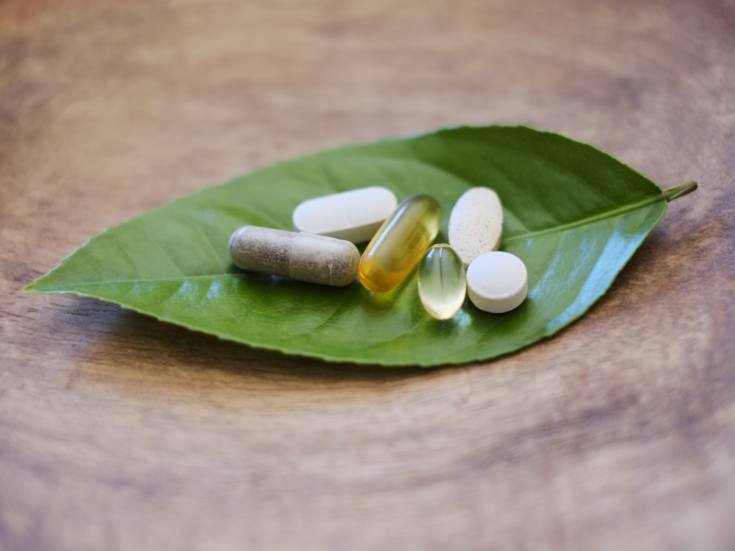 Natural supplements and vitamins. Shallow DOF.