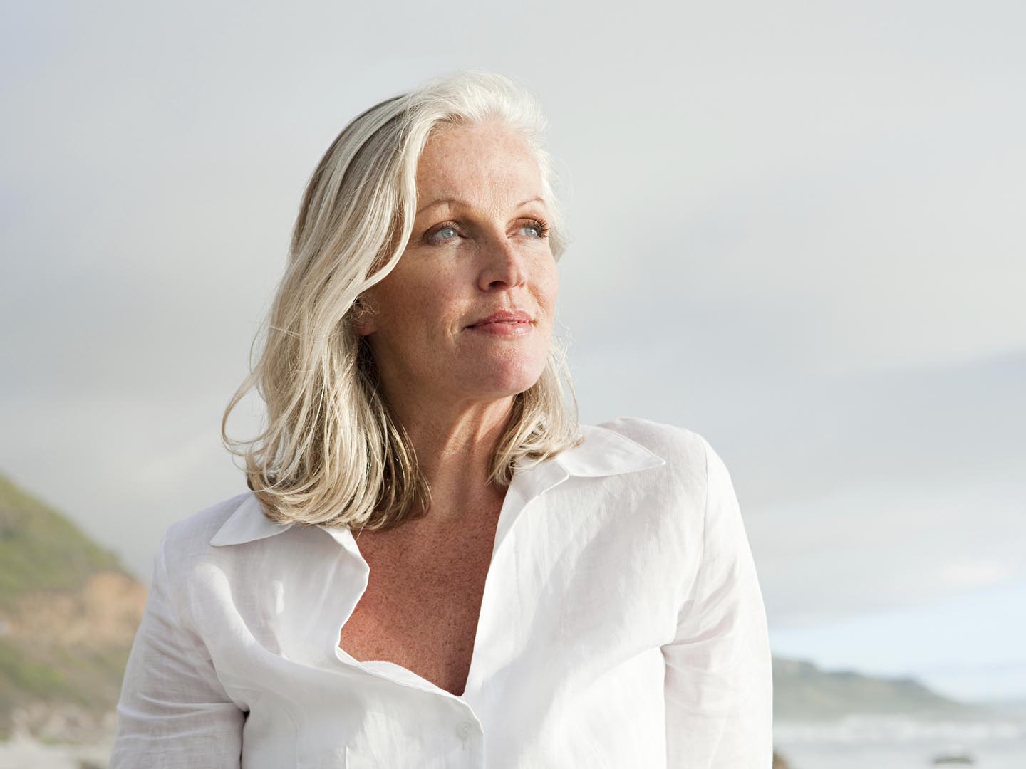 Mature woman at coast