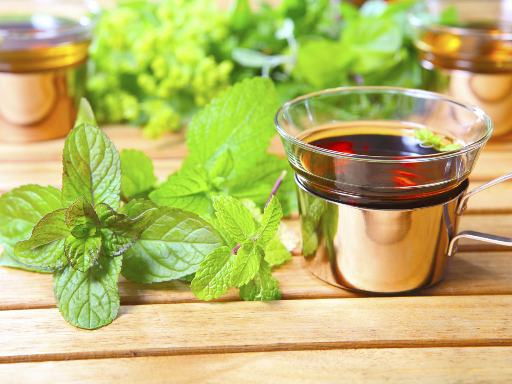 Peppermint tea, medicinal herbs