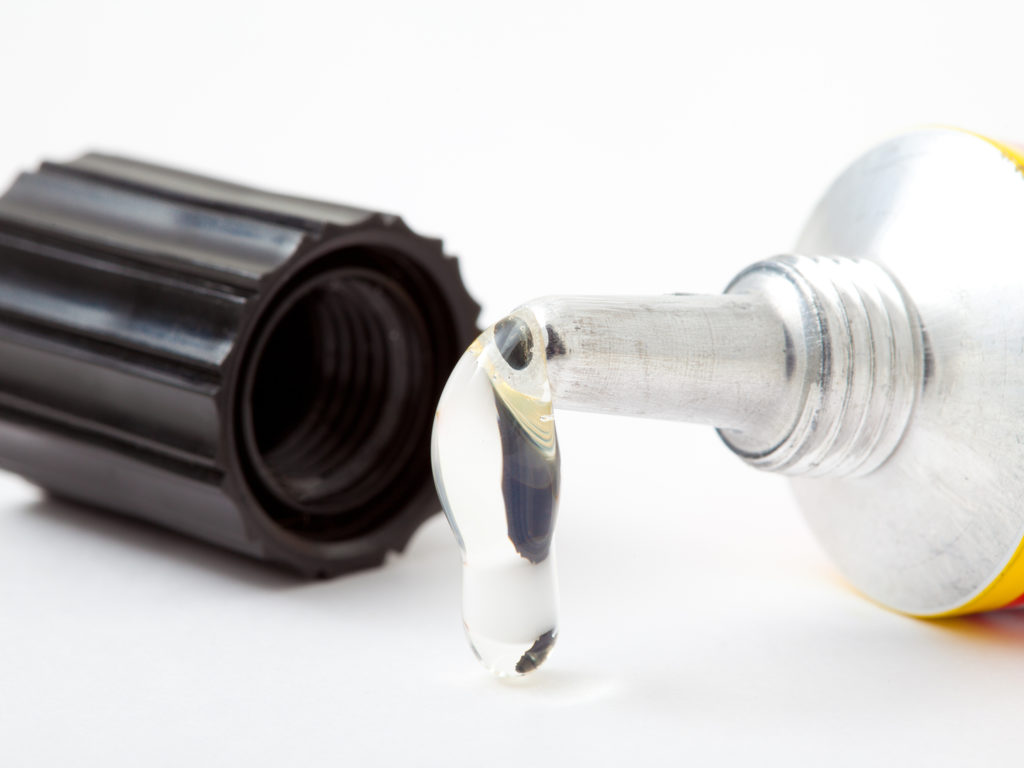 Drop from tube of glue