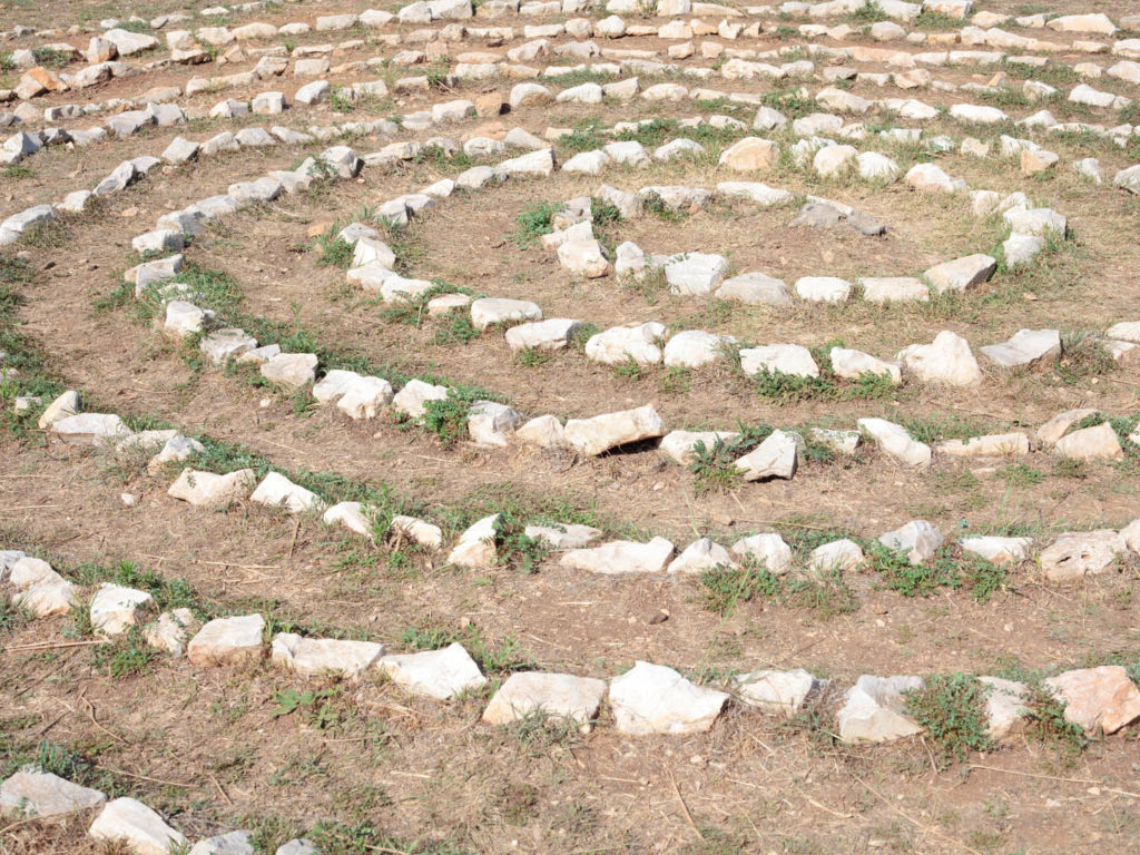 rocks arranged in a spiral