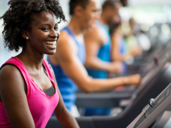 Exercising at the gym