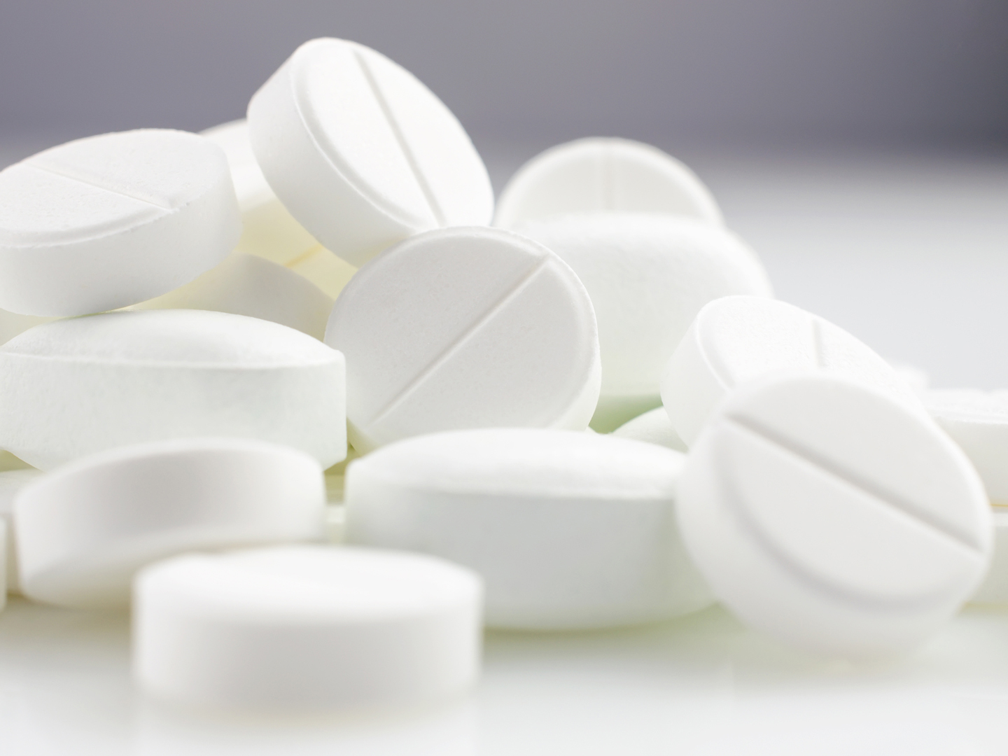 Close-up. Pharmacy theme,  white  medicine tablets antibiotic pills.