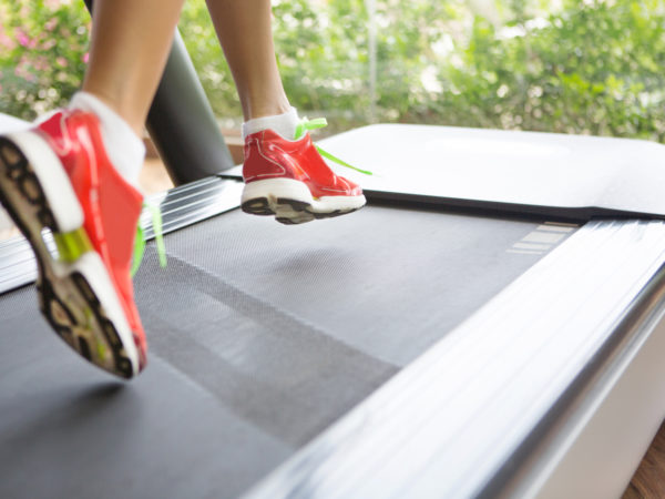 Running on treadmill