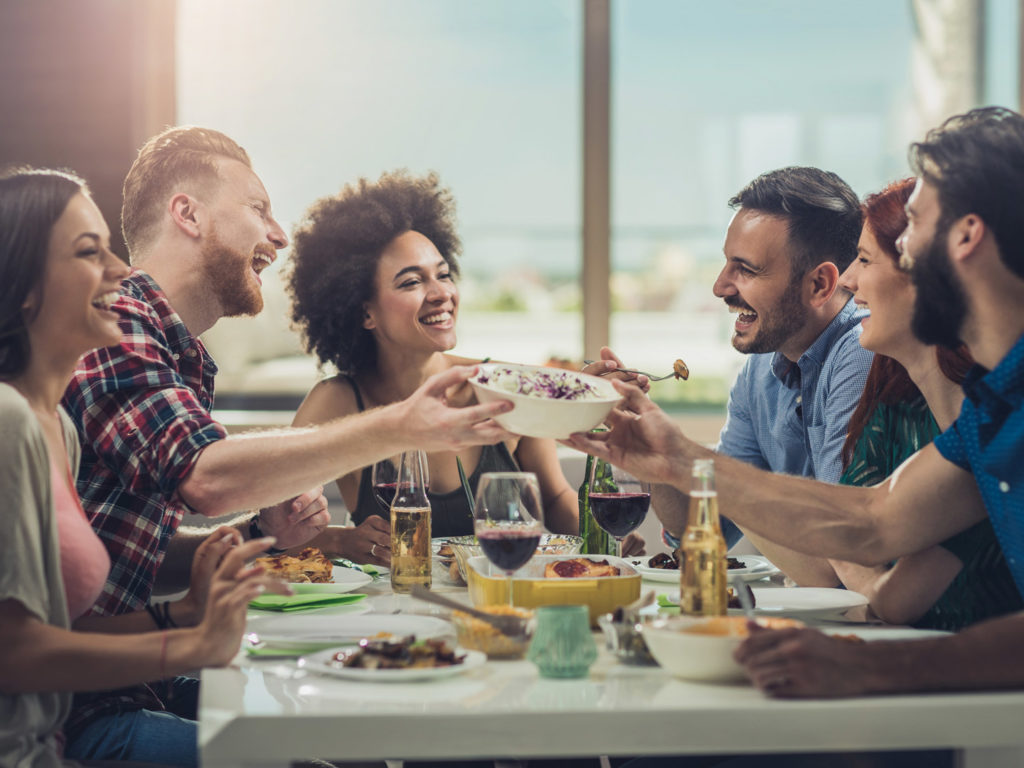 Stayin Connected, Staying Happy - Group of good friend, enjoying a meal